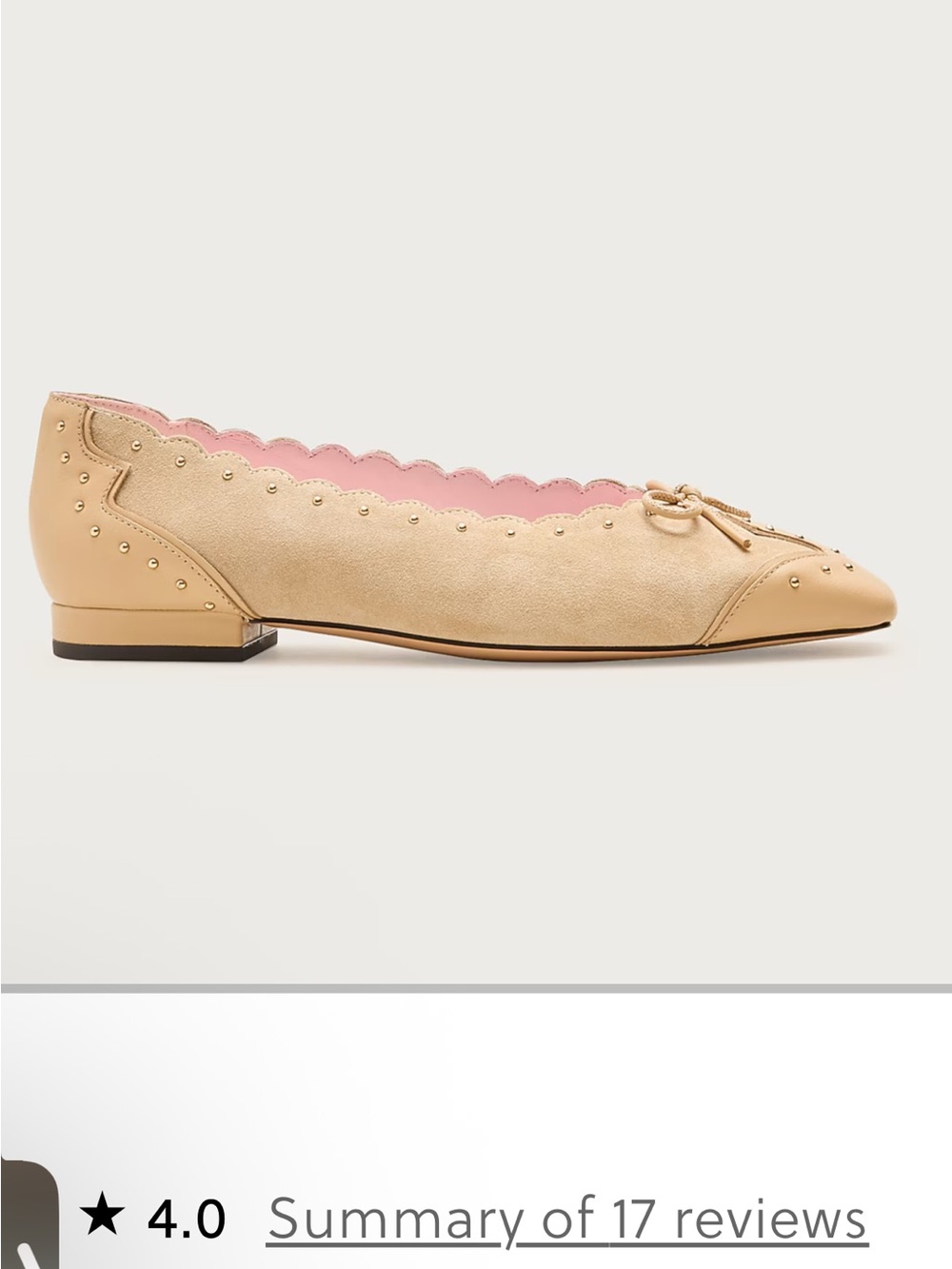 J. Crew Sophie ballet flats in studded suede scalloped bow - Picture 3 of 5
